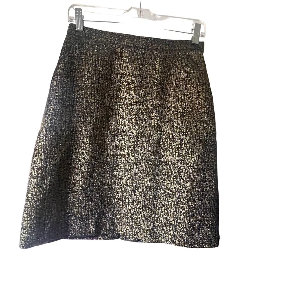 Tucker for Target Size 7 Metallic Knee Length Pencil Skirt w/Pockets Blue & Gold